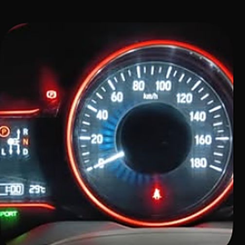 Instrument cluster showing hybrid warning lights